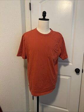 Duluth Trading Company Rust Orange Pocket Crew Tee Size Large Longtail T